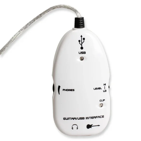 Easy Plug and Play Guitar Link to USB Interface Cable for PC and Video Recording: WHITE