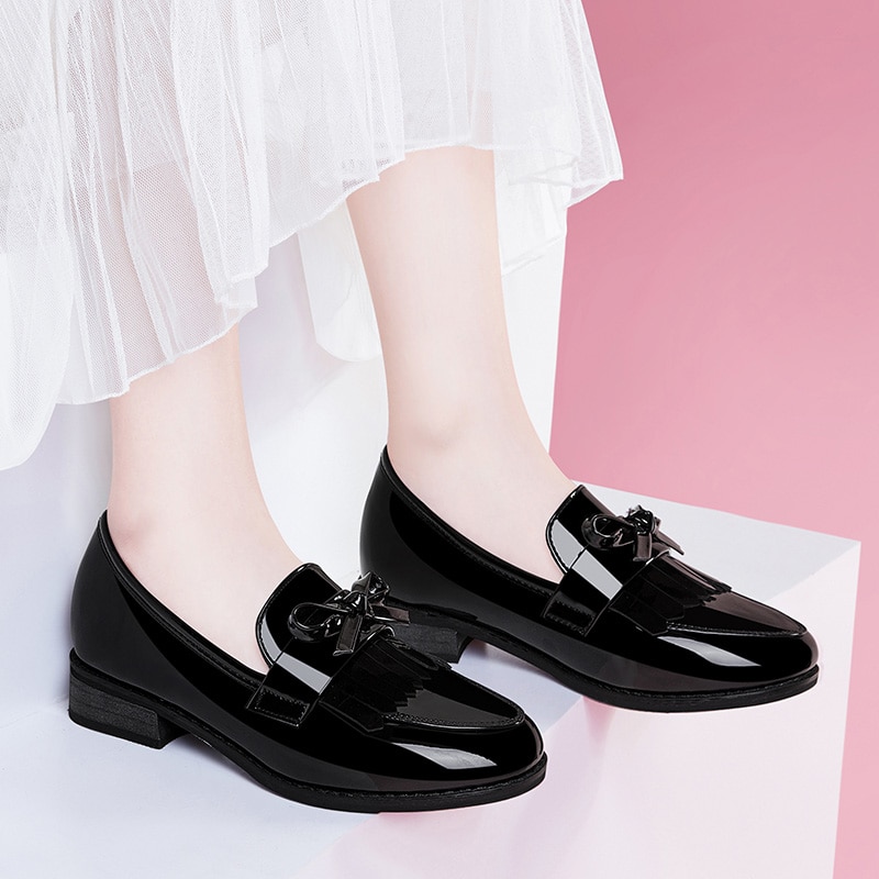 LIHUAMAO, mocasines con flecos para mujer, zapatos de vestir, zapatos planos para de trabajo, cómodos zapatos de punta estrecha