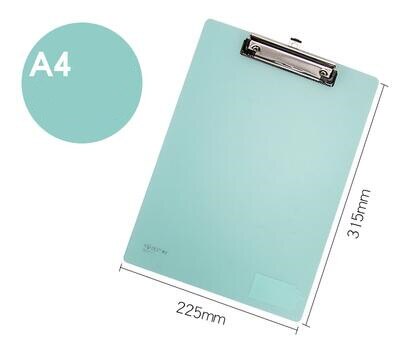 5 Colors A4 Plastic Clip Board Portable File Folder Clipboard with Hook Drawing Writing Pad Office Supplies Student Stationery: Green