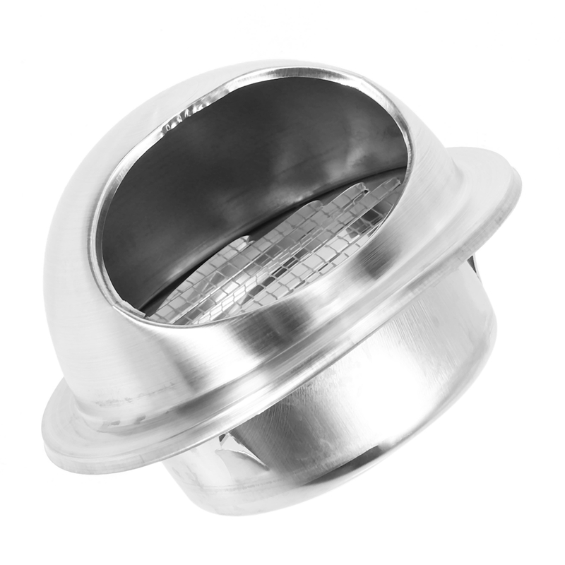 2X Stainless Steel Ventilation Wall Air Vent Exhaust Extractor Ducting 100mm