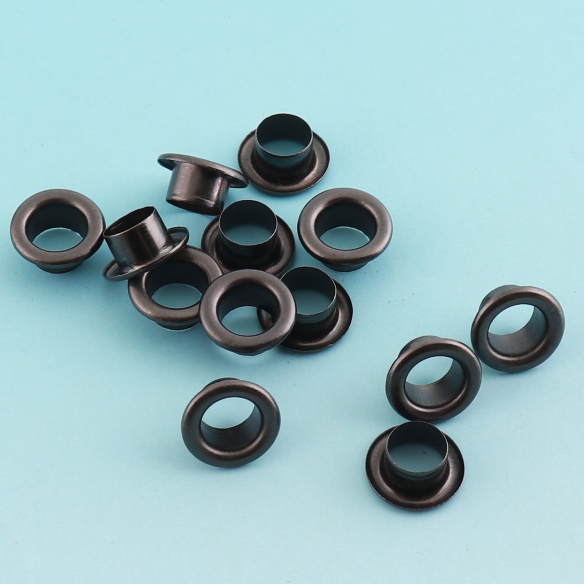Juego de ojetes negros de 6mm para ropa de costura, ojales redondos de ojal para ropa de costura, artesanía en cuero, accesorios para zapatos de lona, 100 juegos