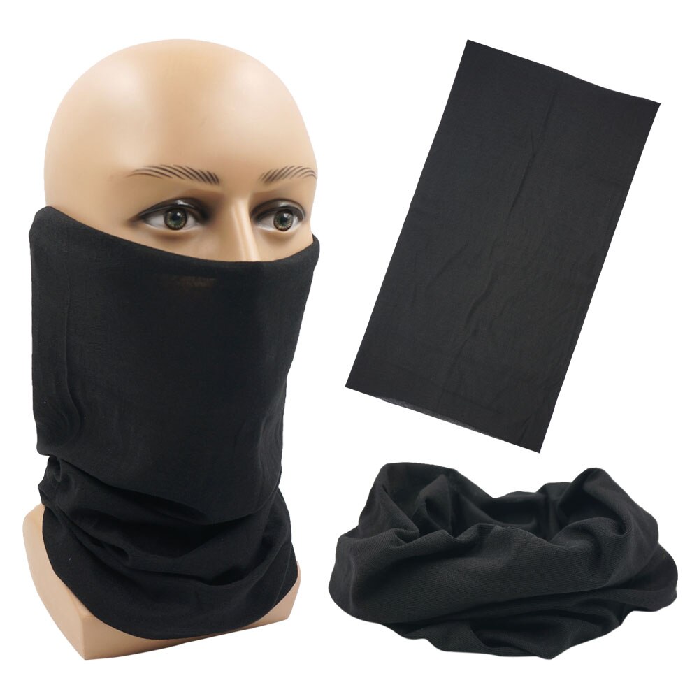 Plain Black Balaclava Neck Gaiter - Reversible, Breathable Face Mask For Cycling, Hiking, Sports