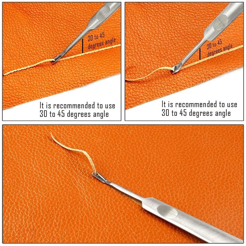 Hand Leather Edge Skiving DIY Craft Tool, Leather Grooving Tool for Leather Carving Work (8Pcs)