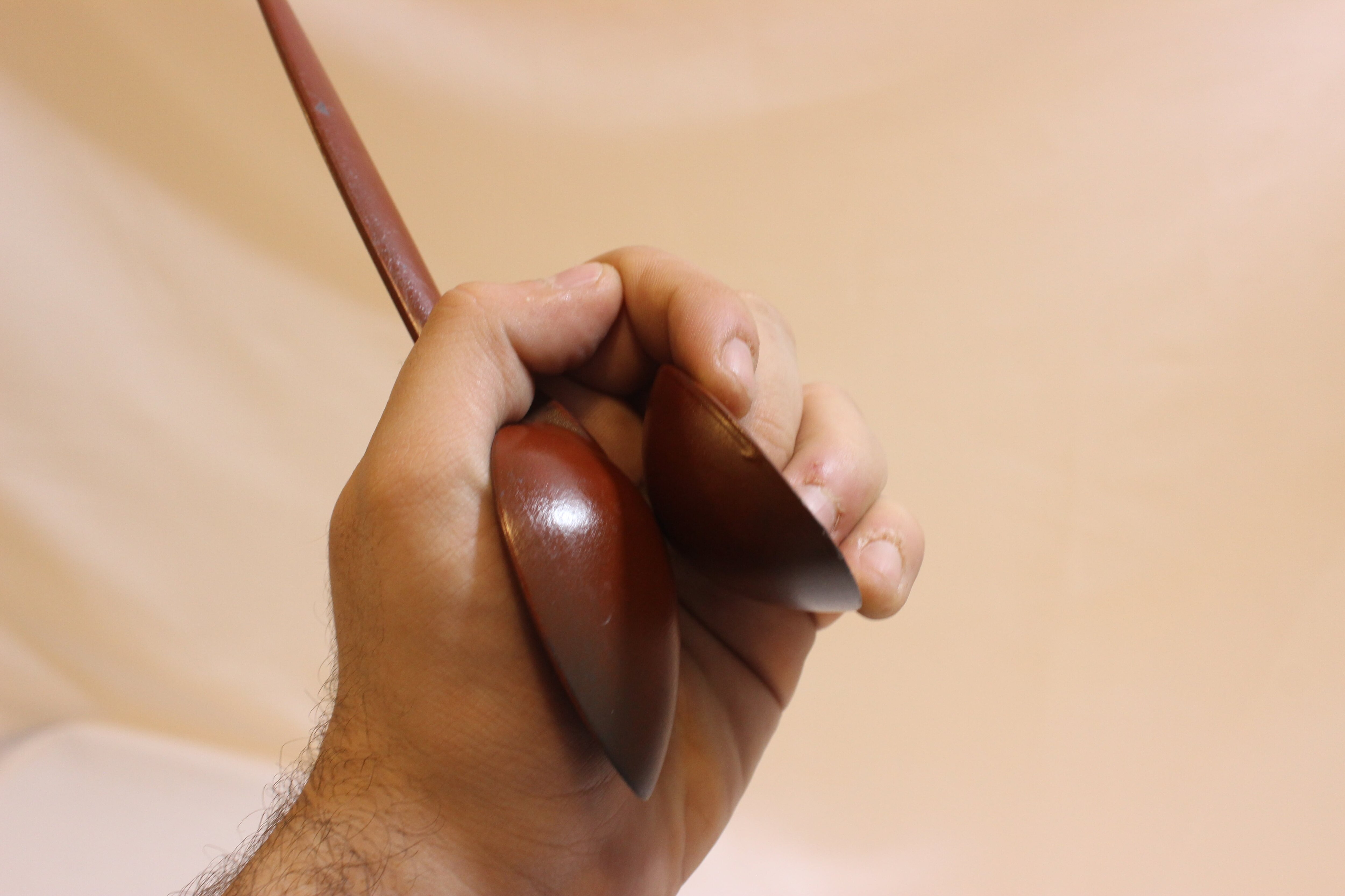Juego de cucharas estilo Oriental turco para bailarina de vientre, accesorio de con tambor étnico Zumba, instrumento musical, hecho a mano, 4 piezas