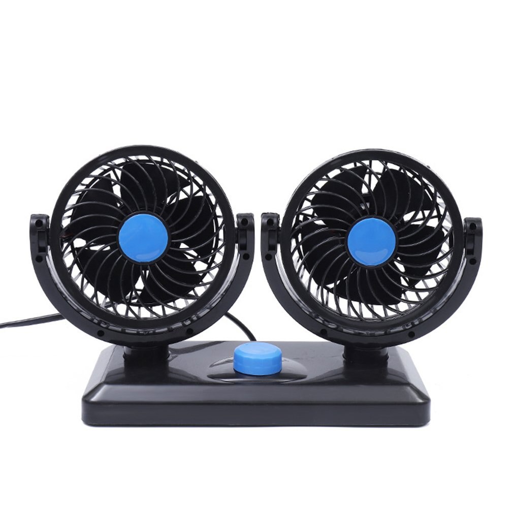 360 Rotating Free Adjustment Dual Head USB Cooling Air Fan Car Cooling Swing Dashboard Ventilation Fan Air Circulator