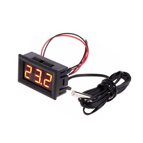 5V 12V 0.56 "termometr cyfrowy doprowadziło samochód kryty odkryty inkubator Acquarium czujnik temperatury stacja pogodowa monitor: Czerwony
