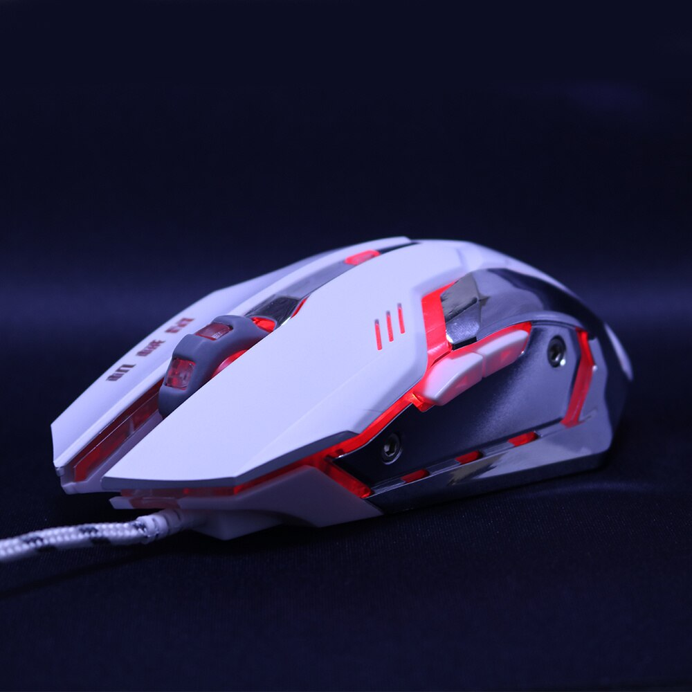 ZUOYA Professionelle gamer Spielen Maus 8D 3200DPI Einstellbare Verdrahtete Optische LED Computer Mäbenutzen USB Kabel Maus für Laptop PC: MMR2 Weiß