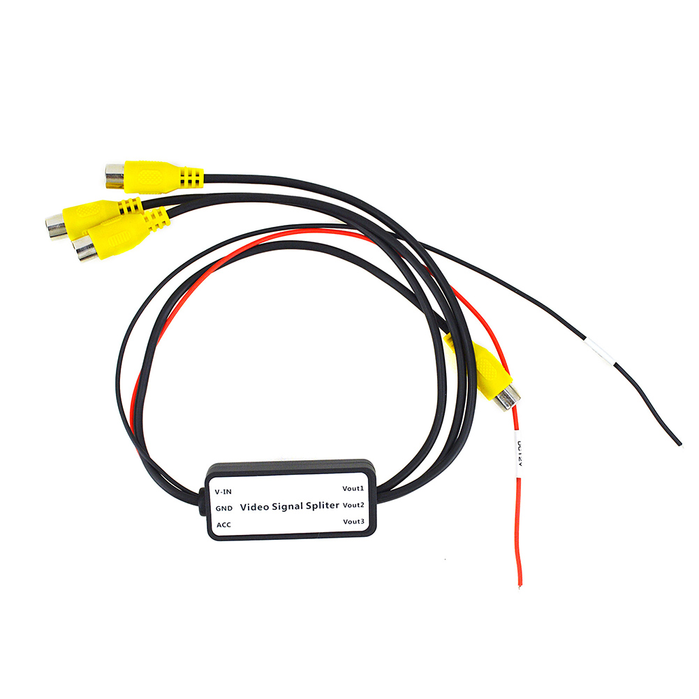 CVBS & AHD720P Videosignal-Splitter, 1 bis 3 Ausgänge, RCA-Video-Booster, Verstärker-Splitter für Auto, TV, DVD, CCTV, 1 Eingang und 3 Ausgänge