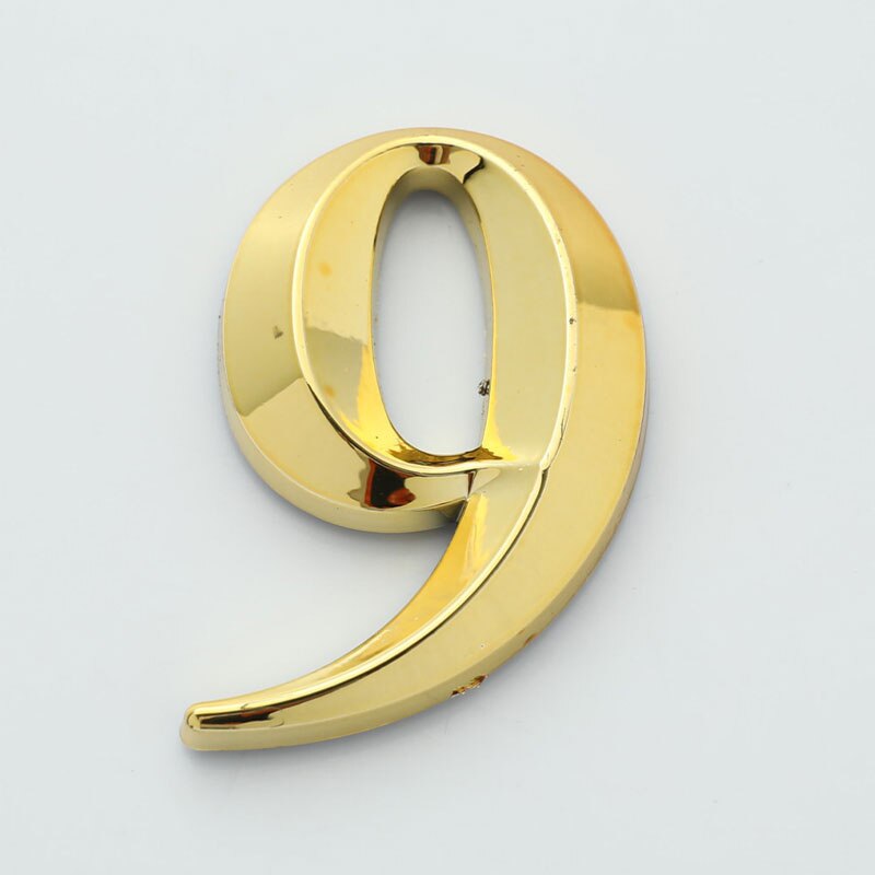 Höer 5cm Goldene Hause Aufkleber Adresse Tür Etikett Gold Moderne Haus Anzahl 0-9 Hotel Wohnung Tür Platte Heimat Dekor Zubehör: N9