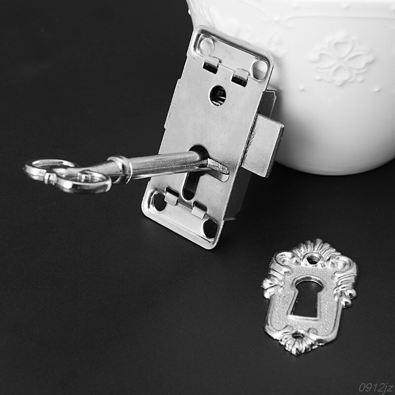 Cerradura clásica de aleación para cajón de armario, cerradura de puerta de alacena con llave para Interior, estilo antiguo, , Dls