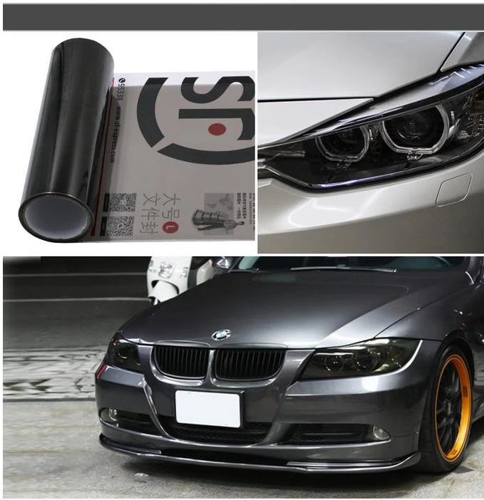 Car Headlight Taillight Protective Film Tint Vinyl Film Auto Lamp Film Sticker Sheet Color-Changing Smoke Matt Rear Fog Stickers: Brown