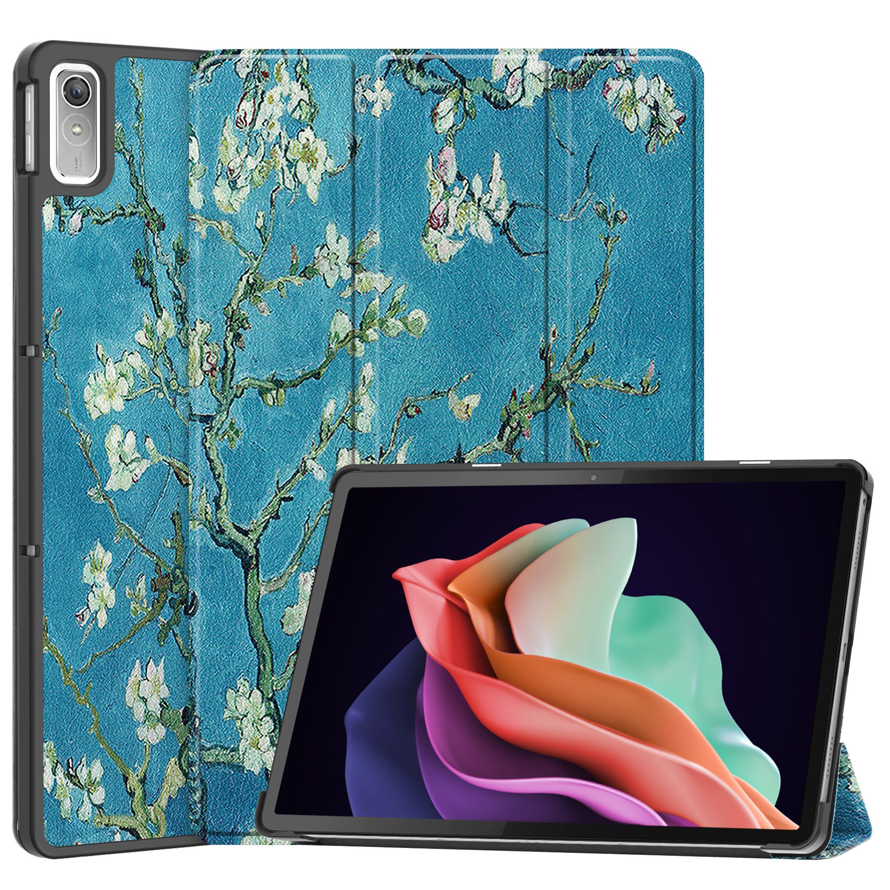 Para Lenovo Tab P11 2. a generación 11,5 funda para tableta 2022 TB350FU soporte plegable funda inteligente para Xiaoxin Pad Plus 2023 funda + película + bolígrafo: Beige