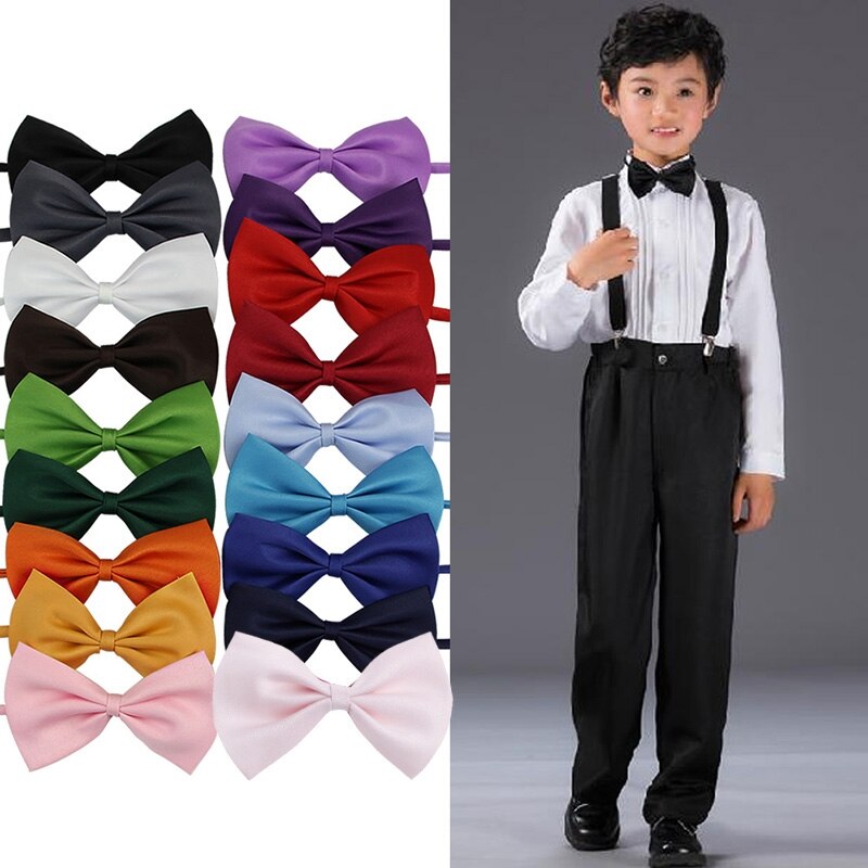 viel freundlicher Mädchen Jungen Kleinkinder Bowtie Vor Gebunden Hochzeit Fliege schlicht Krawatte