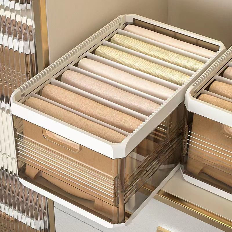 Großraum Kleidung Veranstalter Haushalts schrank geschichtet ausziehbare Trennwand Organizer Box faltbare Staub hose Organizer Box