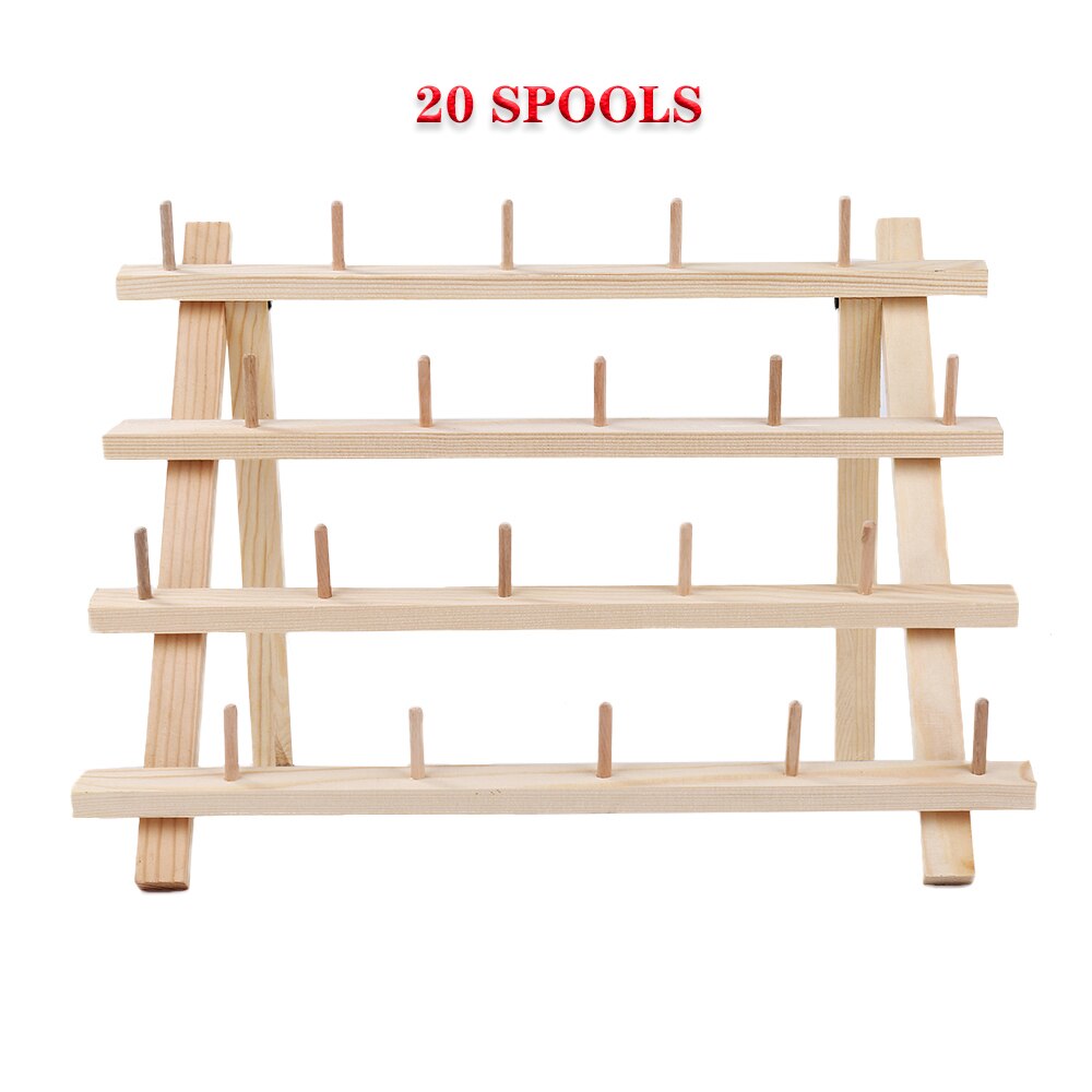 Storage Box Sewing Thread Spool Yarn Holder Wooden Organizer Stand Knitting Wood Home Embroidery Folding Frame Multiple sizeFirm: 20 Spools