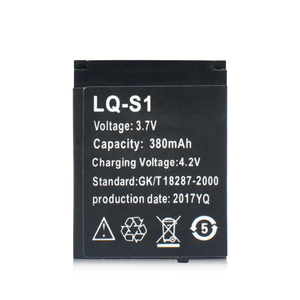 Lq -s1 3.7v 380 mah gtf smart watch -batteri gtf hållbart litium uppladdningsbart batteri för smart watch  qw09 dz09 w8
