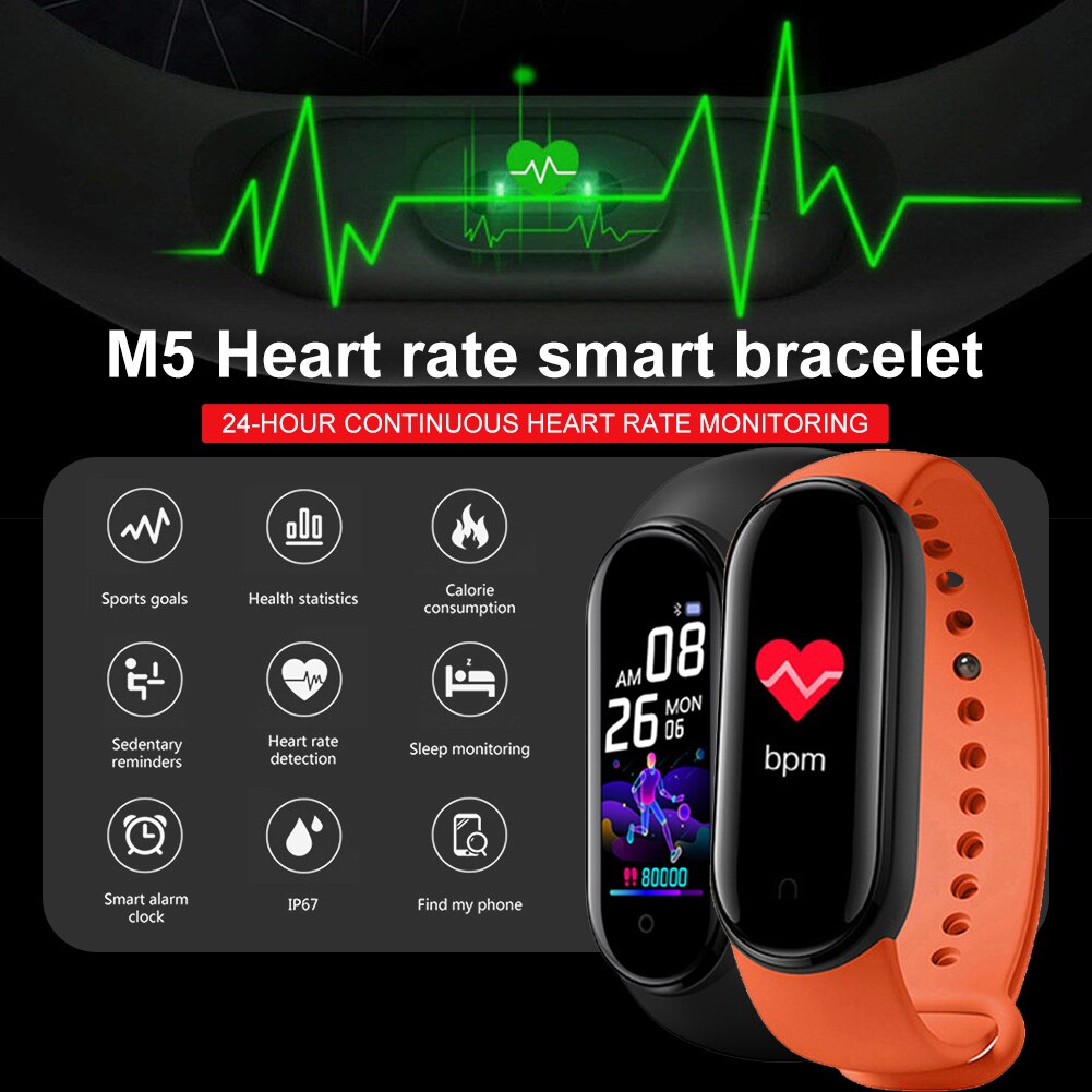 Smart Digitale Horloges Bluetooth Verbinding Call Bericht Herinnering Gezondheid Hartslag Monitoring Fitness Armband Wekker