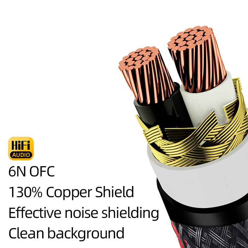 Hifi xlr  to 2 rca-kabel för mikrofonhögtalare hi-end 6n ofc xlr hane och hona jack  to 2 rca-adapterkabel ljudkabel