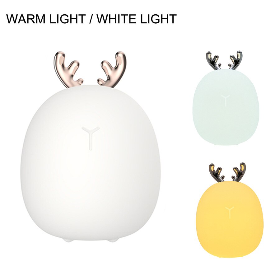 Silicone Touch Sensor LED Night Light USB Rechargeable Animal Bedroom Beside Night Lamps For Baby Children Kids Desk Lamp