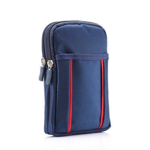 Fulaikate universal saco para samsung galaxy s6 borda mais esportes caso portátil para o iphone 6s 7 plus duas camadas 6.3 "saco do telefone: Blue red