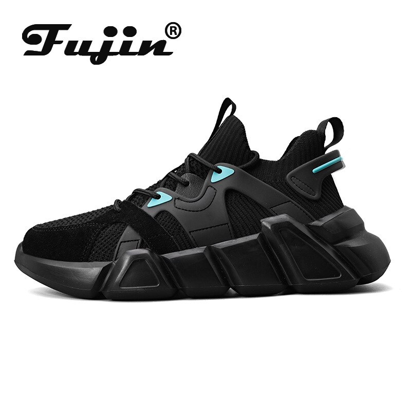 Fujin Unisex Men Women Chunky Sneakers Platform Spring Breathable Comfort Casual Sport Shoes White Vulcanized Shoes