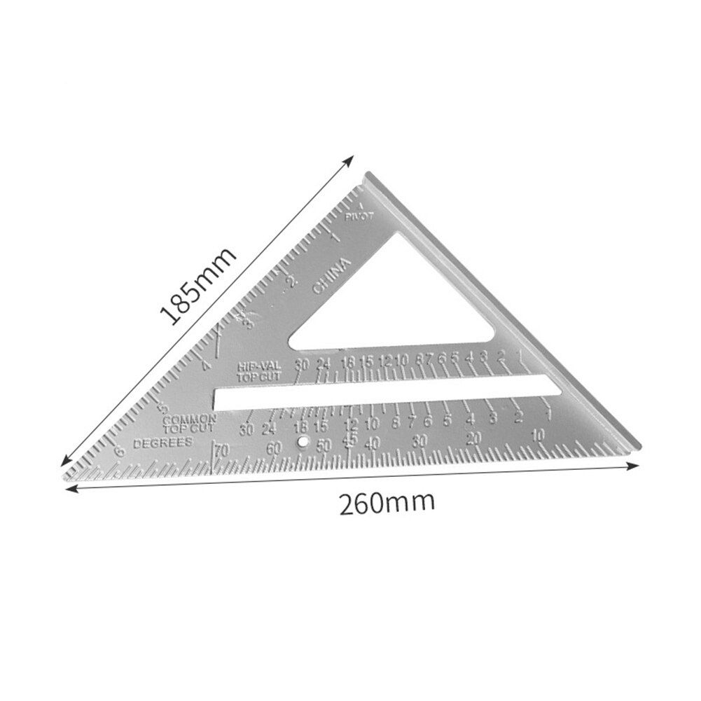 7 inch Metric Triangle Angle Ruler Aluminum Alloy Triangular Measuring Ruler Woodworking Speed Square Protractor