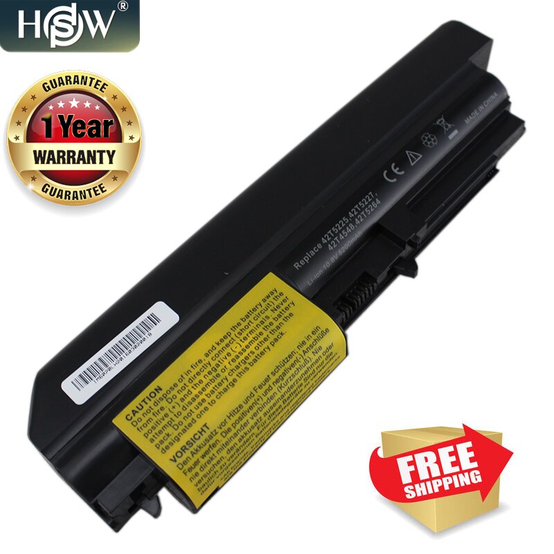 6 Cells 5200mAh Laptop Battery 41U3196 41U3198 For IBM lenovo ThinkPad R400 T400 R61 R61i T61 T61p Series(14.1" widescreen)