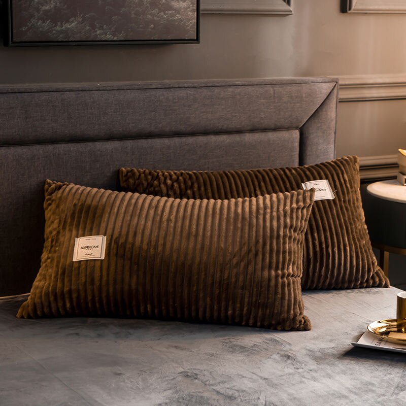 Zachte Warme Kussenslopen Dikker Coral Fleece Kussensloop 2 Stuks 48*74Cm Opgevulde Home Decor Winter Slapen kussensloop