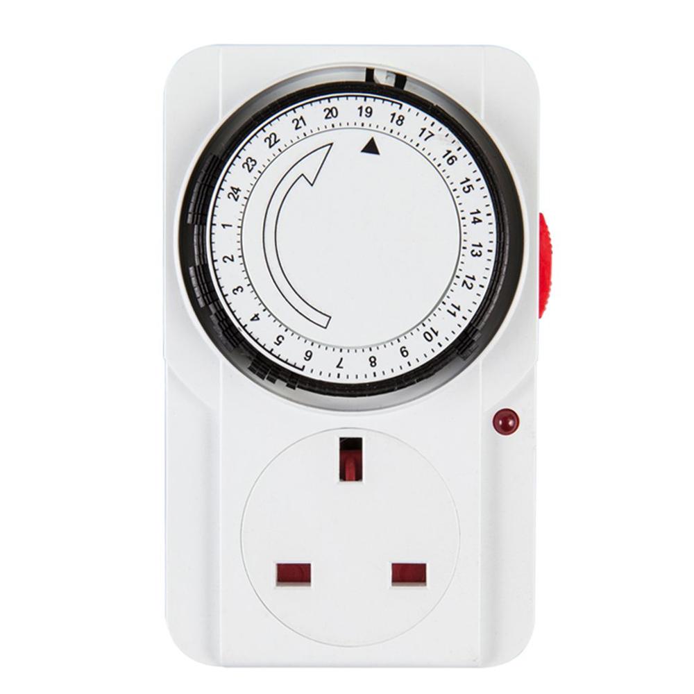 Mechanical Timing Socket 24 Hour Programmable Timer Switch Universal Socket Mechanical Timer Household Time Control Socket: UK