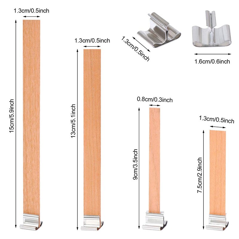 Wood Candle Wicks Candl Wick With Base Wooden Candle Wick Set Core For DIY Candle Making Supplies Handmade Soy Parffin Wax Wick