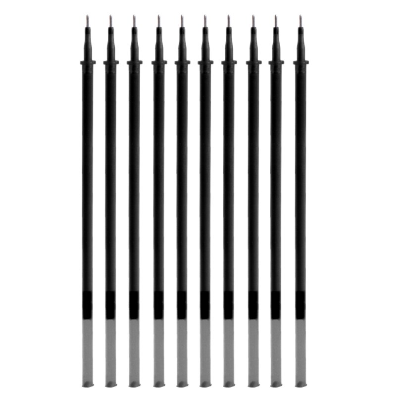 10Pcs 0.5mm Erasable Black Blue Gel Ink Pen Refills Magic Writing Study Office Supplies Student: Black
