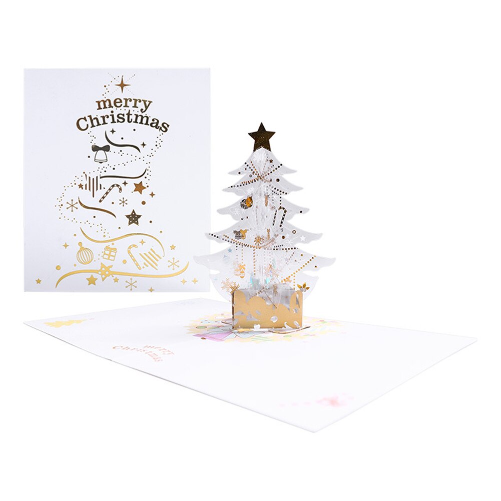 3D Pop-Up Greeting Cards Handmade Christmas Tree Paper Greeting Card For Birthday Valentine Day Party Year Greeting Card: Default Title