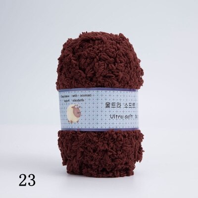 Mjukt slätt garn babystickning ullgarn tjockt garn fiber sammetsgarn handstickat ull virkgarn för gör-det-själv-tröja: 23