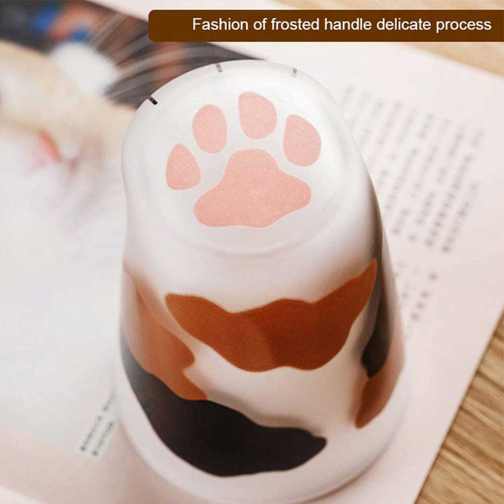 Kattklo kopp kaffemugg frostat glas tumlare drinkware frukost mjölk te juice hushållsmuggar barn par flickor