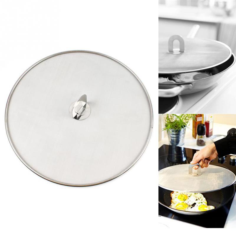 Grease Splatter Screen Pan Cover Stainless Steel Frying Pan Fine Mesh Stops Stove Oil Guard Pot Lid Kitchen Accessories
