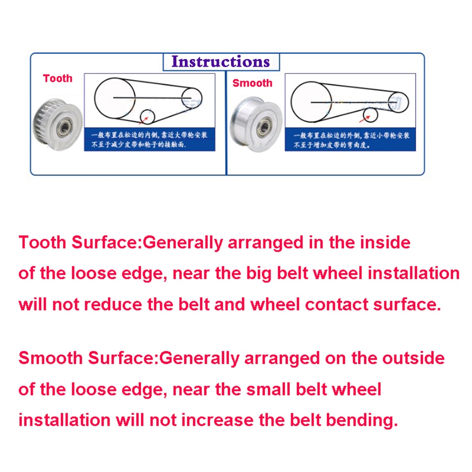 2GT 20 dientes rueda síncrona polea diámetro 3mm 4mm 5mm con rodamiento lateral doble para GT2 ancho de la correa de distribución 7mm 11mm
