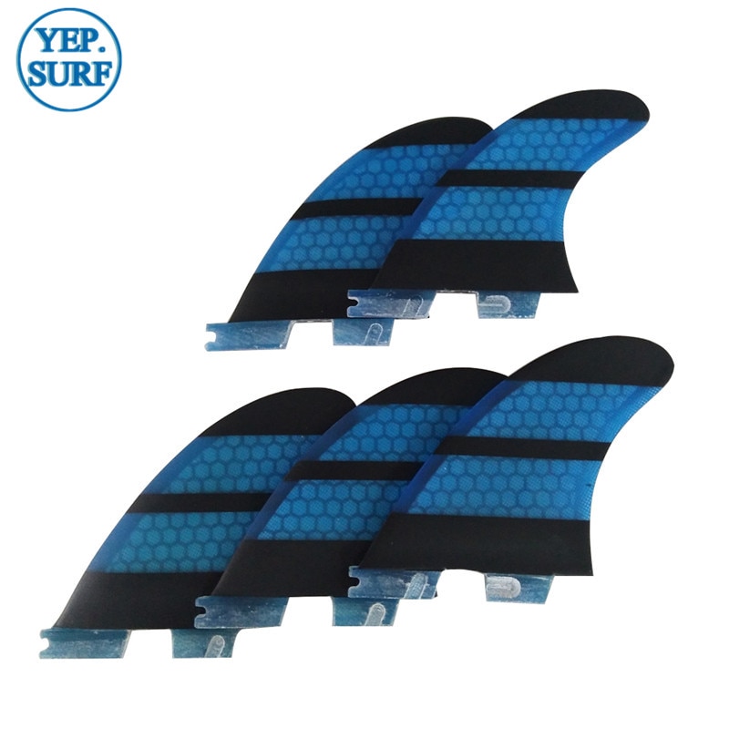 Aletas de Surf FCS2 G3/G5/K2.1, juego de tres aletas triples, azul