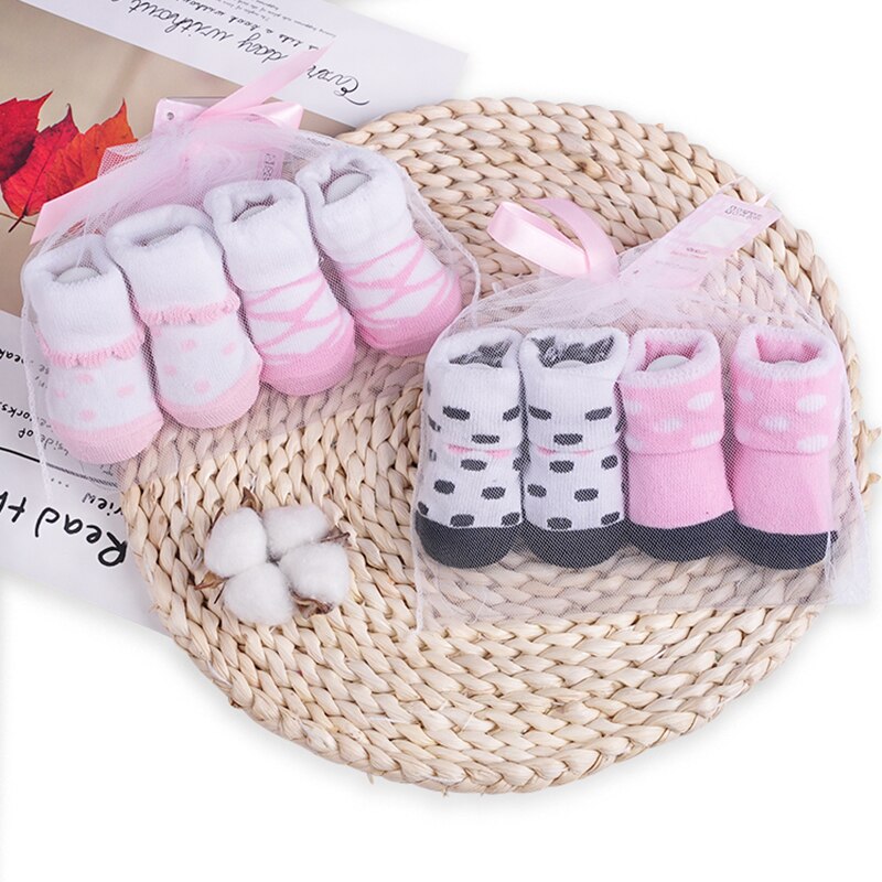 Redkite 2 Pairs Baby Socks Girls Boys Cute Cartoon Cotton Packing