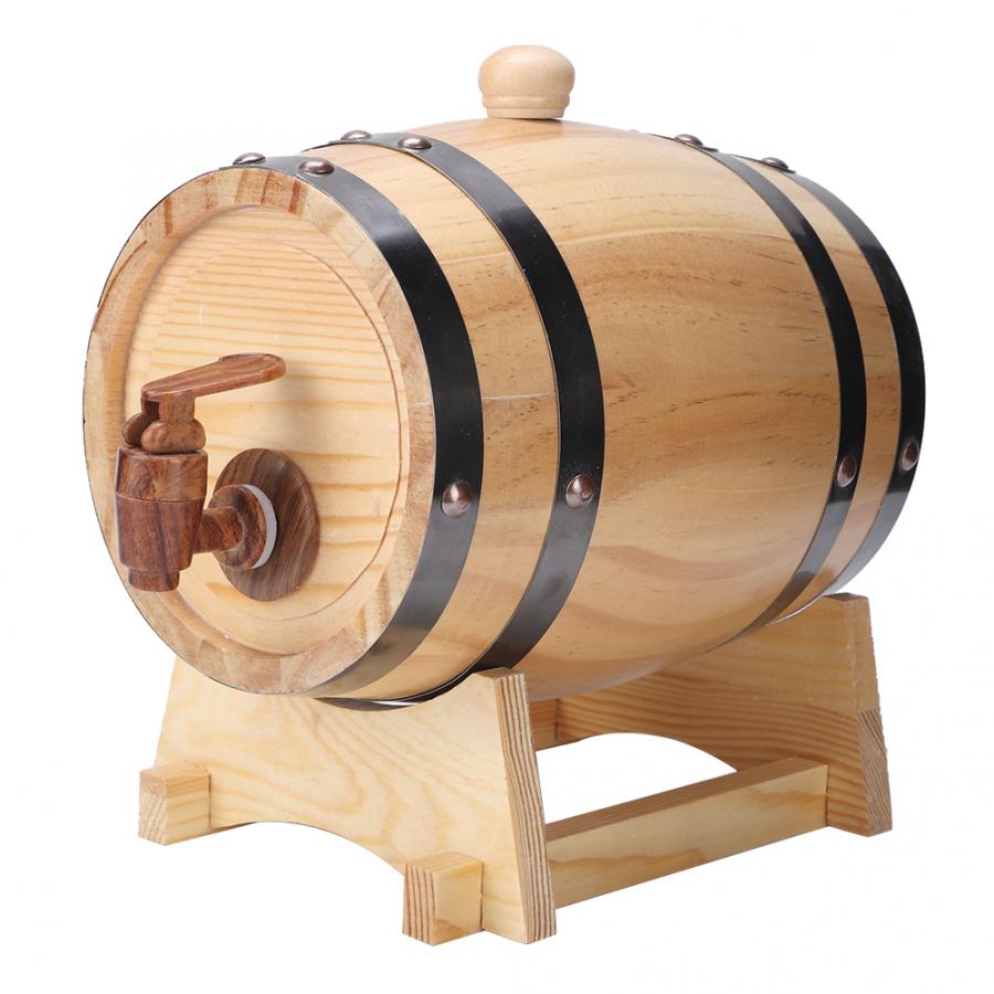 Baril de bière en bois de pin 1,5l | Mini baril de bière en bois de pin, fût de vin, équipement de brassage de bière en bois, Bar d'hôtel, baril de bière décoré