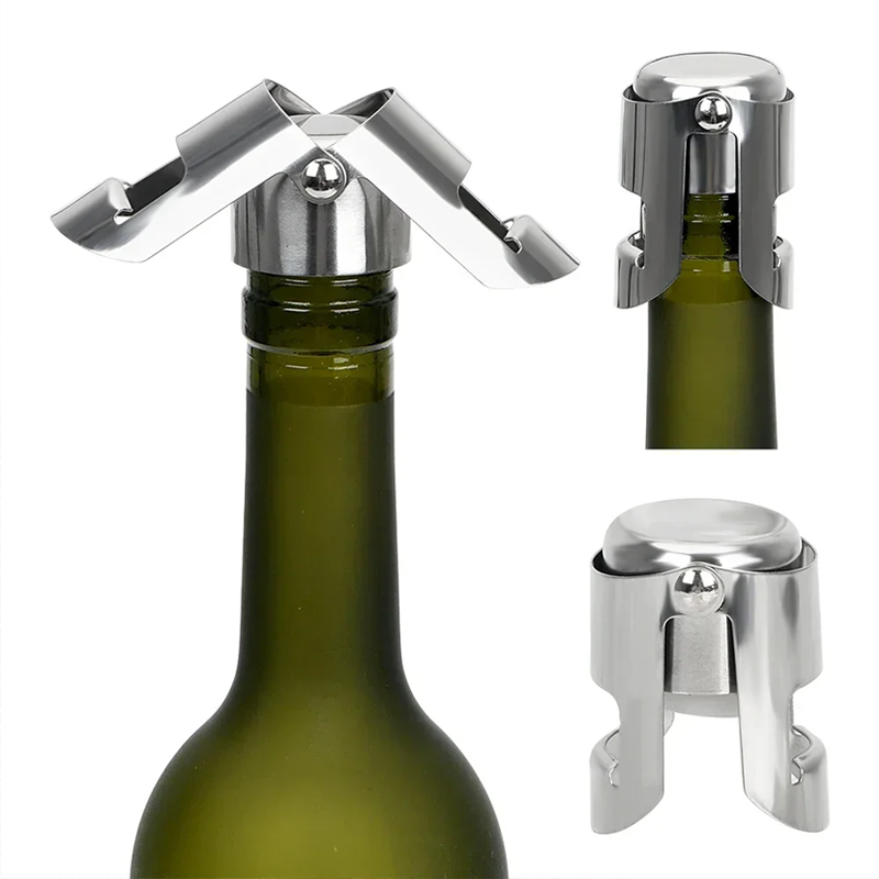 1 stück champagnerverschluss aus edelstahl, bierflaschenverschluss, sektverschluss, auslaufsicherer, wiederverwendbarer vakuumverschluss