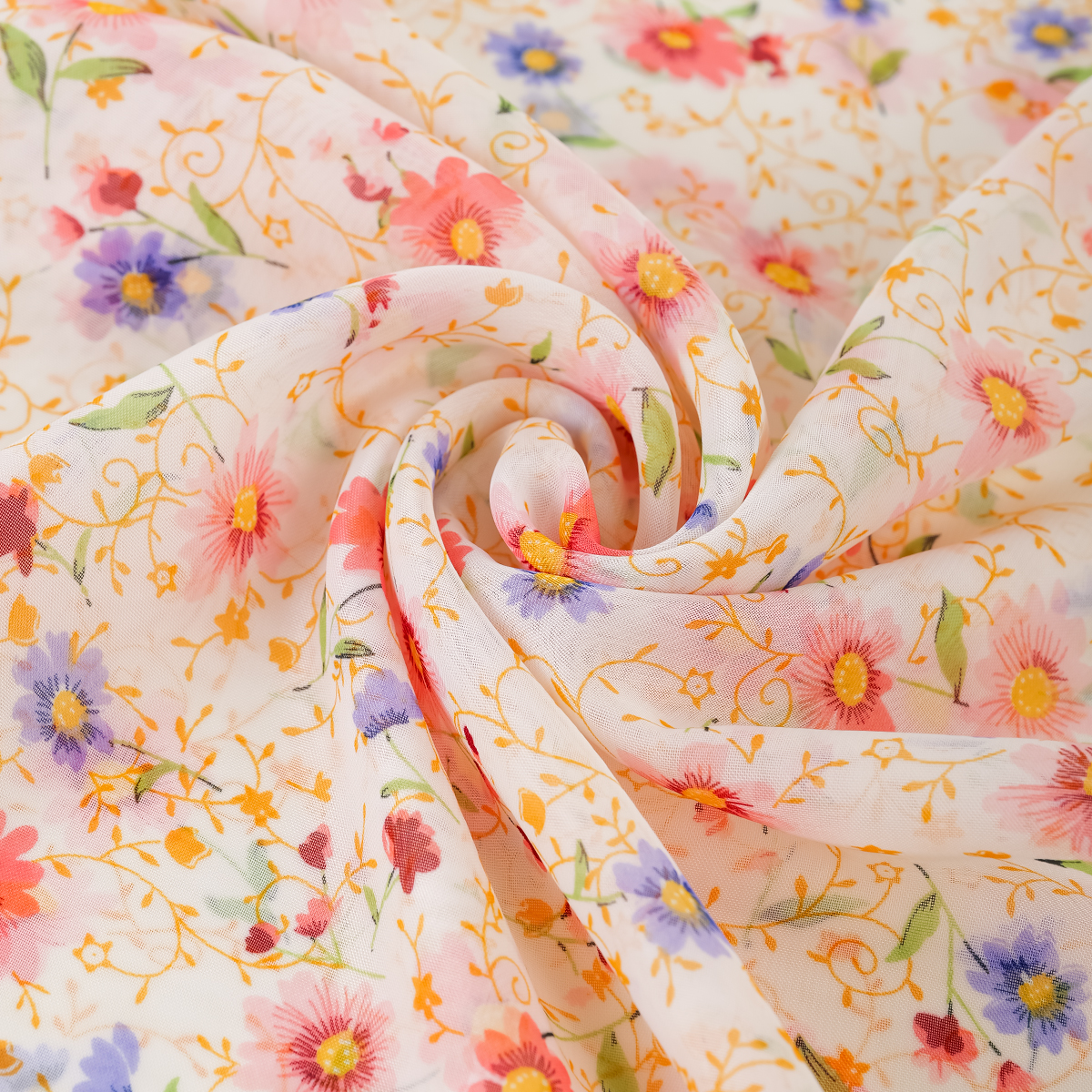 Bufanda con estampado Floral de verano, chales de seda de gasa ligeros y elegantes, toalla de protección solar para viajes y playa, turbante con diadema a la