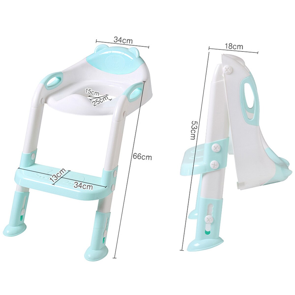 Asiento de entrenamiento con relleno suave para niños, orinal de escalera plegable con escalón para inodoros en forma de U O V