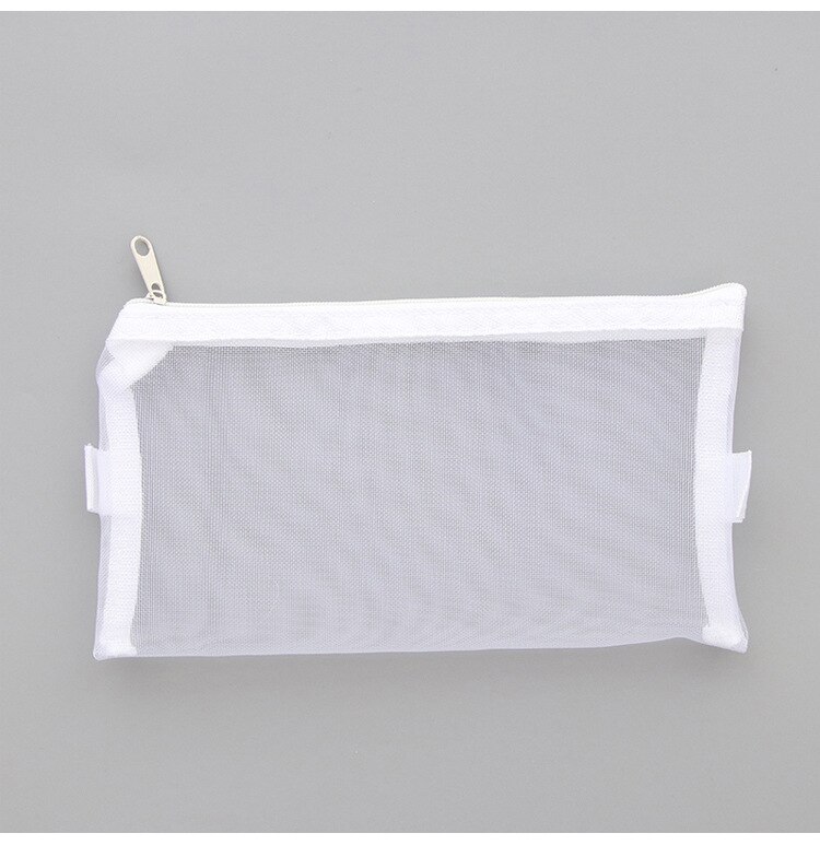 Simple Transparent Mesh Pencil Case Office Student Pencil Cases Nylon Kalem Kutusu School Supplies Pen Box Astuccio Scuola BD37: 4