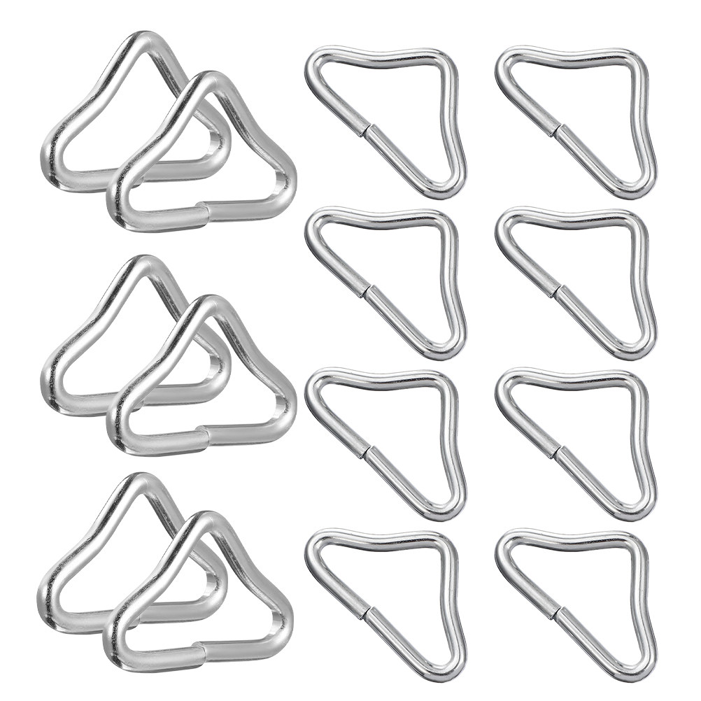 25Pcs Trampoline Triangle Ring Buckle Sturdy Wear Resistant Metal Triangle Buckle for Trampoline Jumping Cloth