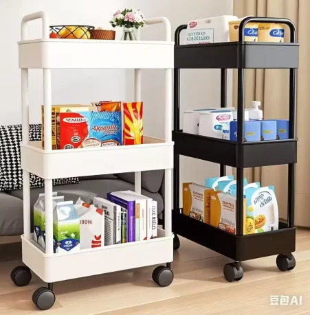 Meerlaags trolleyrek Keukenvloer Slaapkamer Babysnacks Mobiele badkamer Badkamer Opbergrek