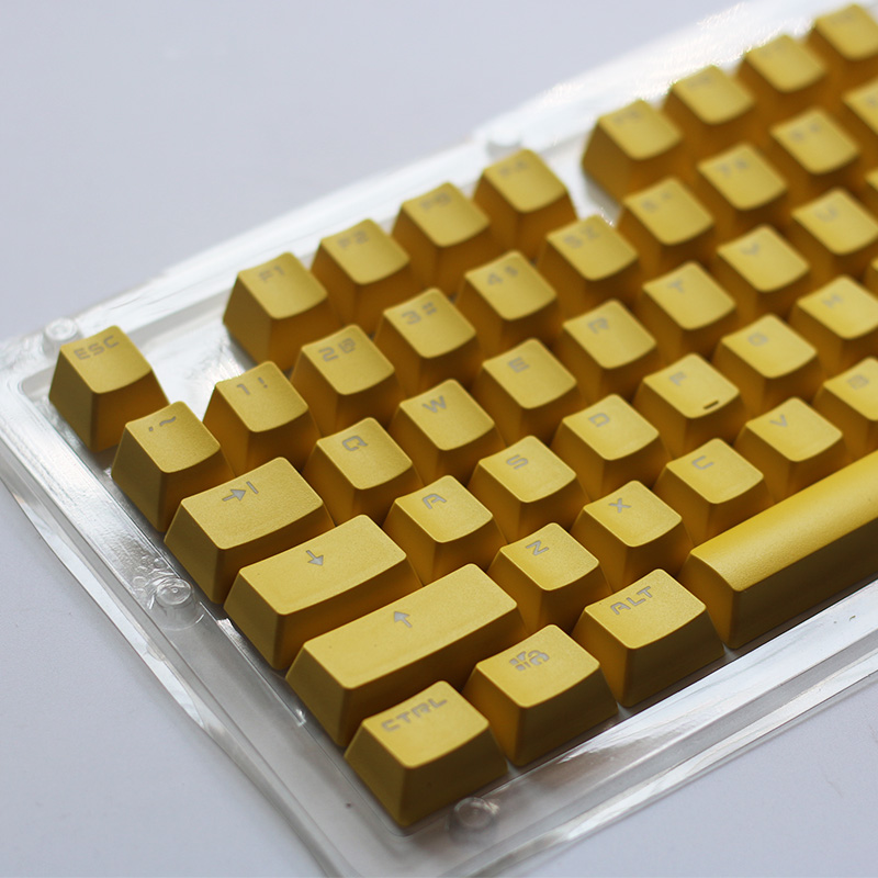 Teclas PBT 104-87-84 teclas retroiluminadas de doble disparo para teclado mecánico Cherry MX amarillo