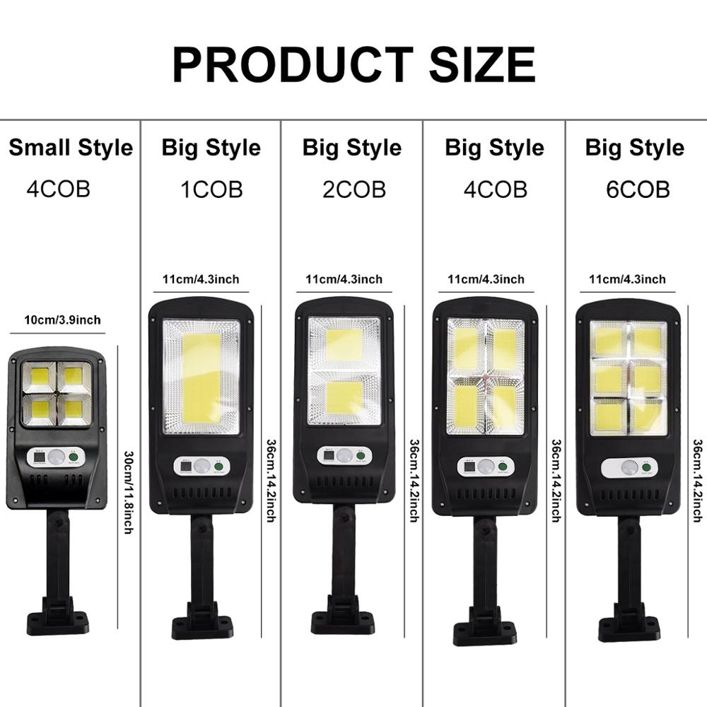 Powerful Remote Control Upgraded COB Solar Light PIR Motion Sensor IP65 Outdoor Solar Wall Street Light Waterproof Lamp