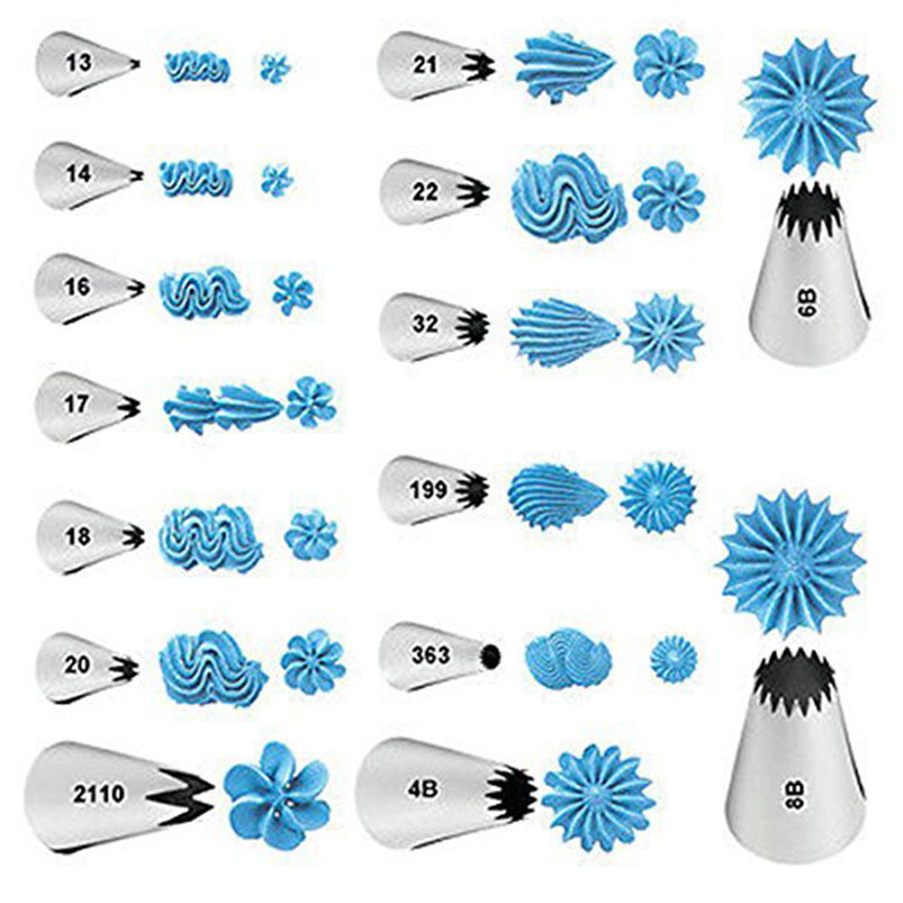 24 stks/set Rvs Icing Piping Cake Nozzles Russische Gebak Versieren Tips Bakken Tools Voor Cake Dessert