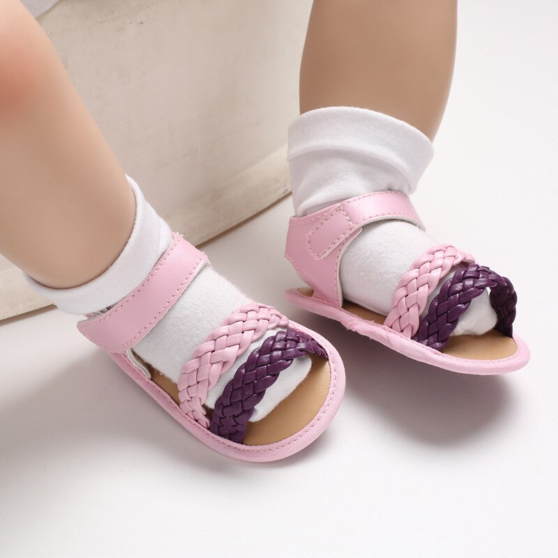 Triursus merk baby meisjes open teen sandalen zomer baby sandalen meisjes pu leren klompen baby eerste loopschoenen