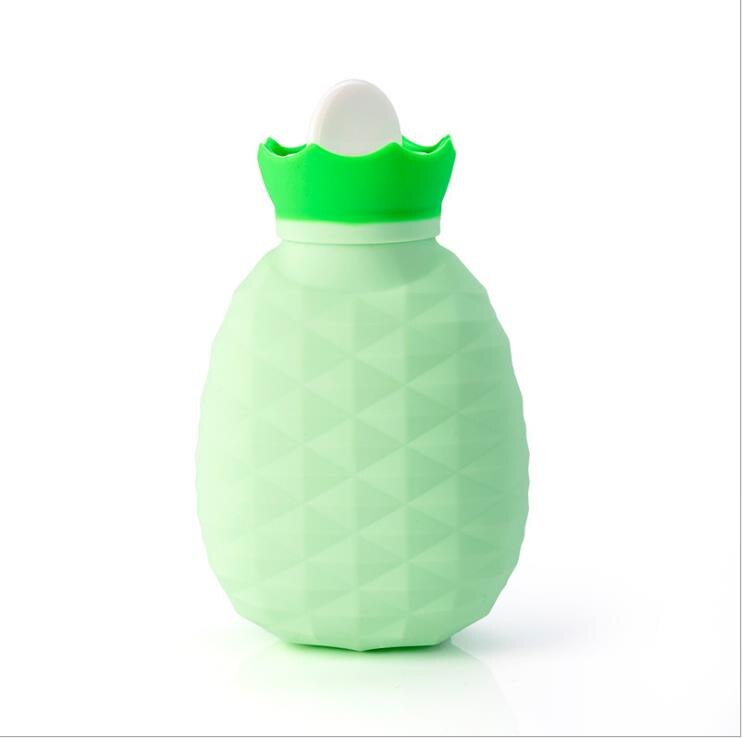 200Ml Multi-Functionele Ananas Vorm Warmwaterkruik Explosieveilige Koud Of Warm Siliconen Hand Flessen Kids zand Speelgoed: Licht Groen